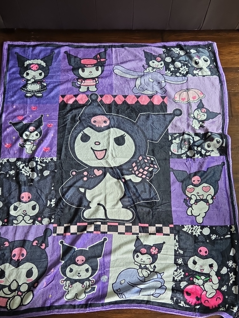 Kuromi Sanrio Character Throw Blanket - Minky Fleece 4x5ft NWOT